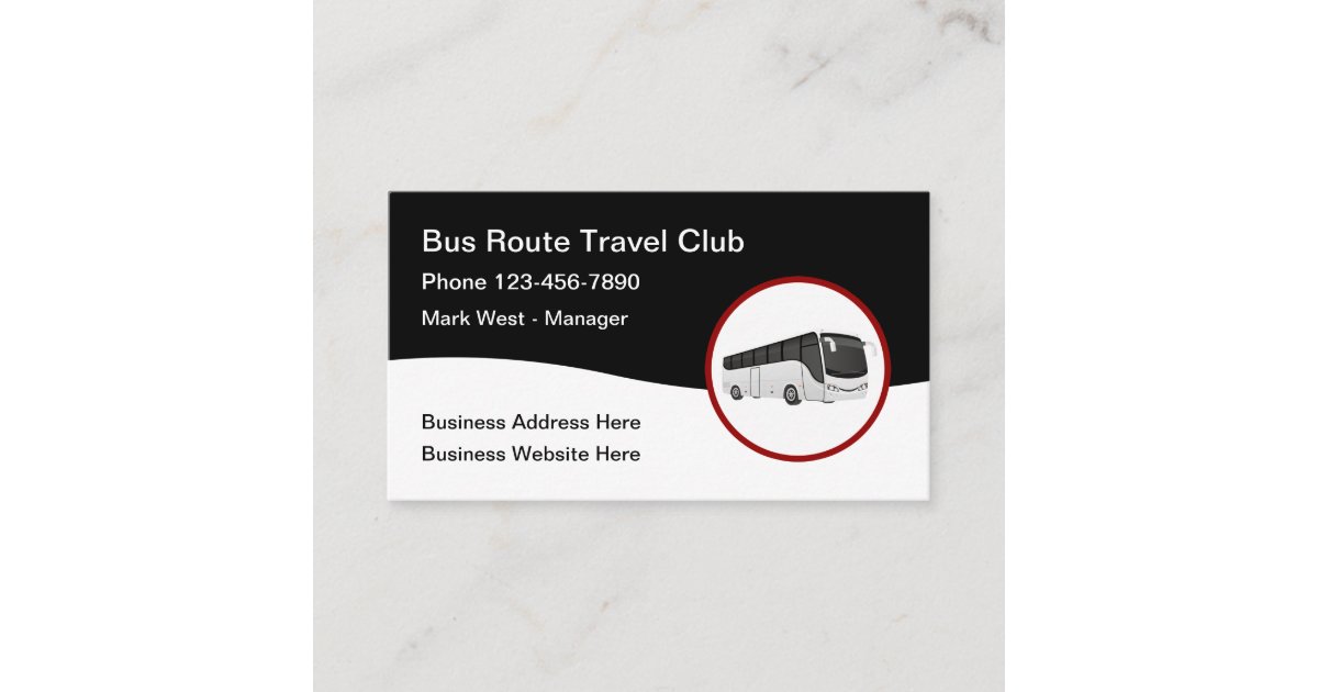 Bus Tour Travel Club Business Card Zazzle