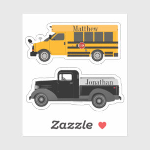 Bus & Truck Contour Vinyl Sticker Labels