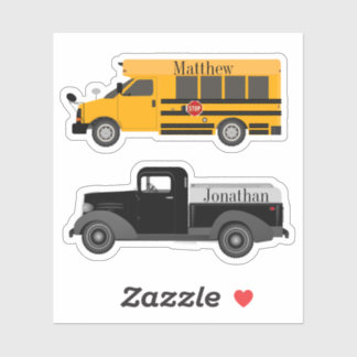 Bus & Truck Contour Vinyl Sticker Labels