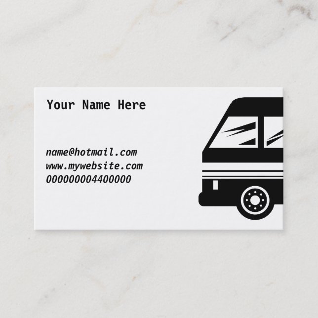 Bus, Your Name Here, Business Card (Front)