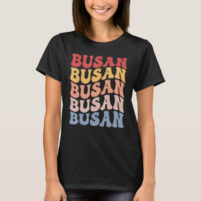 Busan City Groovy Retro T-Shirt (Front)