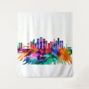 Busan Skyline Tapestry