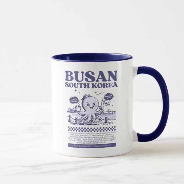 Busan South Korea Retro City  Mug (Right)