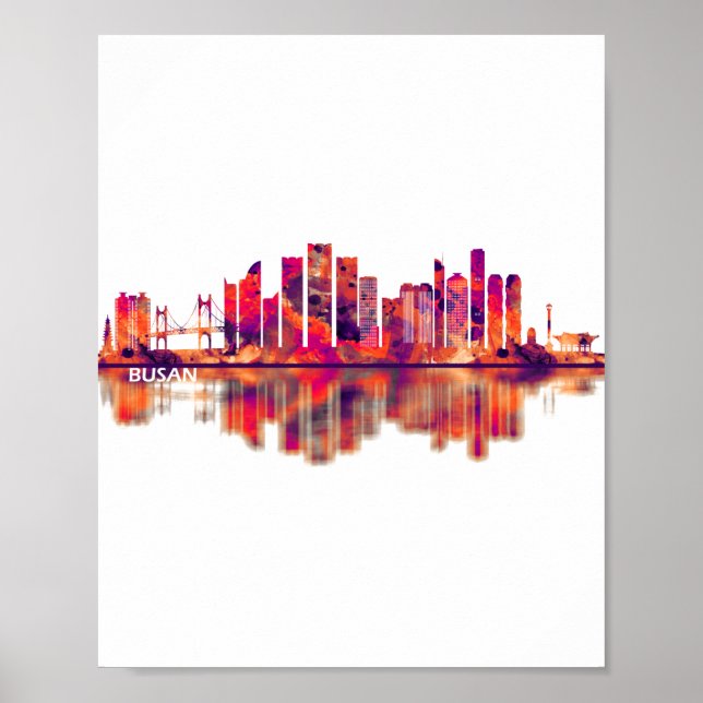 Busan South Korea Skyline Poster (Front)