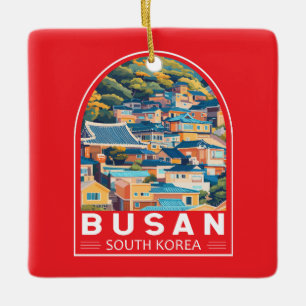 Busan South Korea Travel Art Emblem Ceramic Ornament