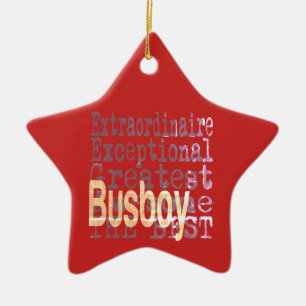 Busboy Extraordinaire Ceramic Tree Decoration