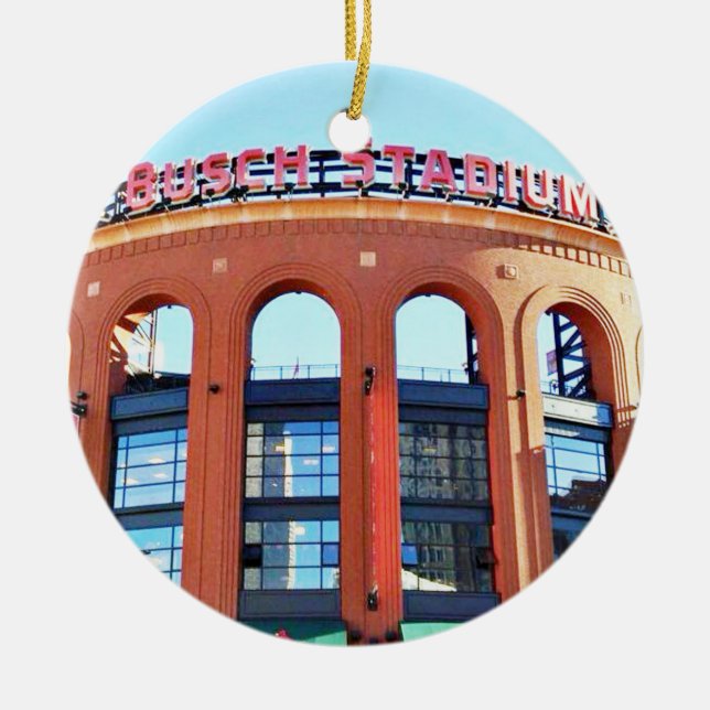 Busch Stadium, St Louis, Christmas Ornament, Ceramic Tree Decoration (Front)