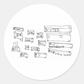 Buses Classic Round Sticker