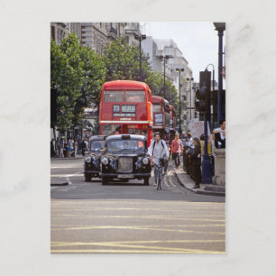 Buses, Taxis on Oxford Street, London 1998 Postcard