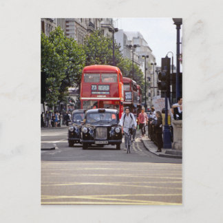 Buses, Taxis on Oxford Street, London 1998 Postcard