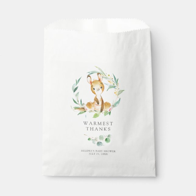 Bush Baby Kangaroo Baby Shower Favor Bag (Front)