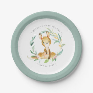 Bush Baby Kangaroo Baby Shower Paper Plate