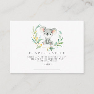 Bush Baby Koala Diaper Raffle Ticket cards