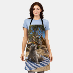 Bush BBQ with Kangaroos and Koalas Apron