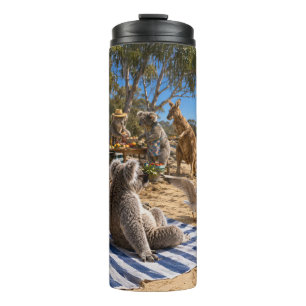 Bush BBQ with Kangaroos and Koalas Thermal Tumbler
