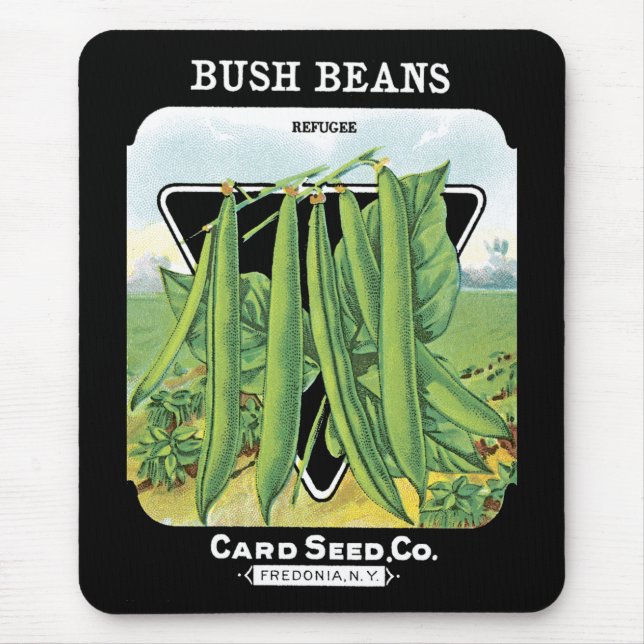 Bush Beans Seed Packet Label Mouse Mat (Front)