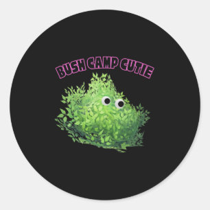 Bush Camp Cutie Gamer Girl Cute Funny Trendy Aesth Classic Round Sticker