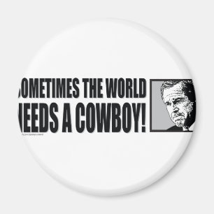 BUSH--COWBOY-White Magnet