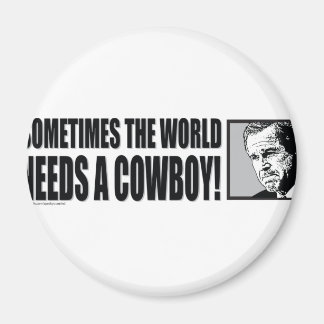 BUSH--COWBOY-White Magnet