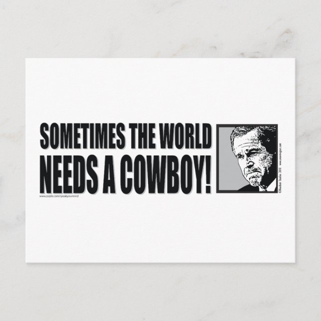BUSH--COWBOY-White Postcard (Front)