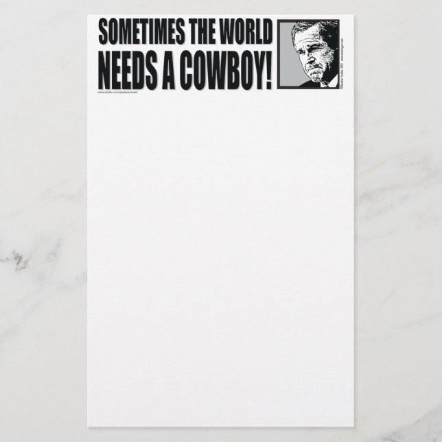 BUSH--COWBOY-White Stationery (Front)