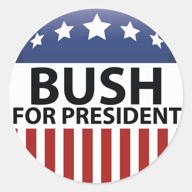 Bush For President Classic Round Sticker (Front)
