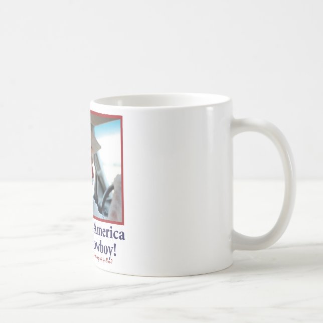 BUSH-HAT.-white-Cowboy-eps Coffee Mug (Right)