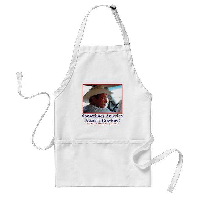 BUSH-HAT.-white-Cowboy-eps Standard Apron (Front)