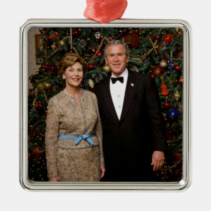 Bush JR US President White House Christmas Metal O Metal Tree Decoration