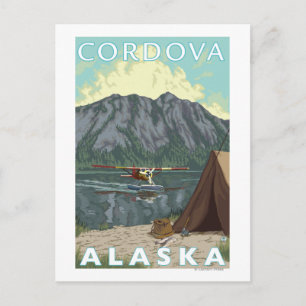 Bush Plane & Fishing - Cordova, Alaska Postcard