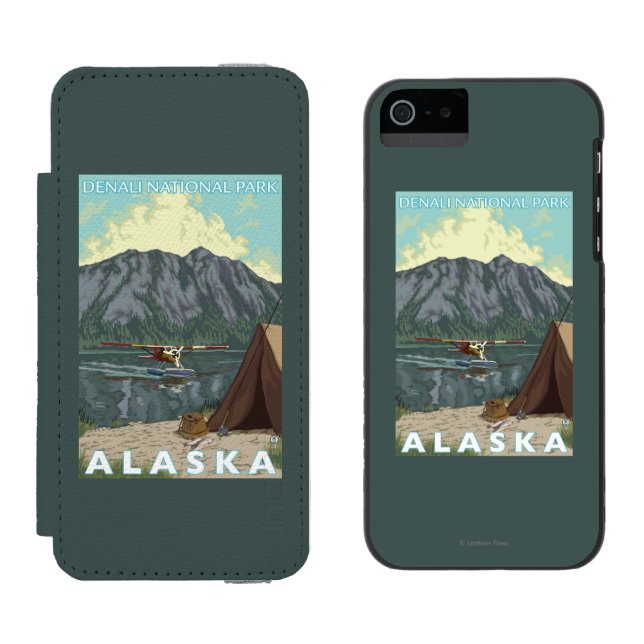 Bush Plane & Fishing - Denali Nat'l Park, Incipio iPhone Wallet Case (Side by Side)