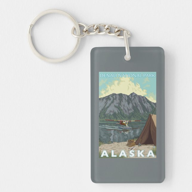Bush Plane & Fishing - Denali Nat'l Park, Key Ring (Front)