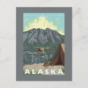 Bush Plane & Fishing - Denali Nat'l Park, Postcard