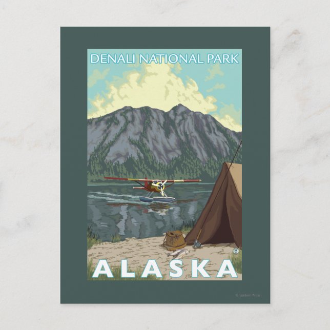 Bush Plane & Fishing - Denali Nat'l Park, Postcard (Front)