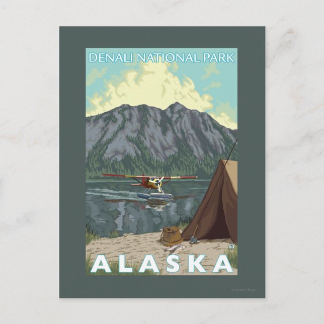 Bush Plane & Fishing - Denali Nat'l Park, Postcard (Front)