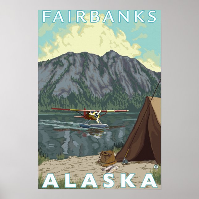 Bush Plane & Fishing - Fairbanks, Alaska Poster (Front)