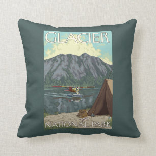 Bush Plane & Fishing - Glacier National Park, MT Cushion