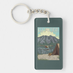 Bush Plane & Fishing - Glacier National Park, MT Key Ring