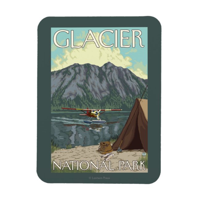 Bush Plane & Fishing - Glacier National Park, MT Magnet (Vertical)