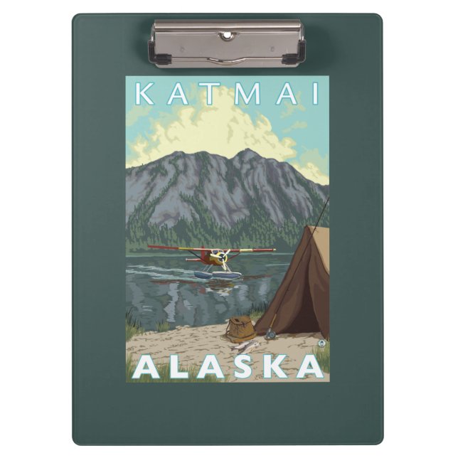 Bush Plane & Fishing - Katmai, Alaska Clipboard (Front)
