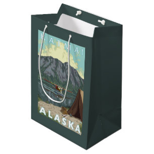 Bush Plane & Fishing - Katmai, Alaska Medium Gift Bag