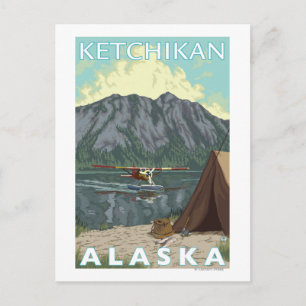 Bush Plane & Fishing - Ketchikan, Alaska Postcard