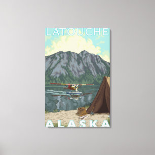 Bush Plane & Fishing - Latouche, Alaska Canvas Print