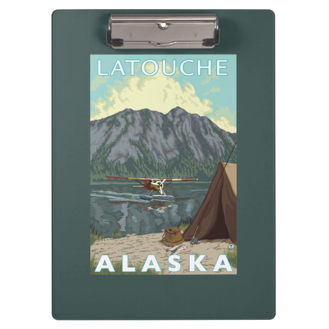Bush Plane & Fishing - Latouche, Alaska Clipboard (Front)