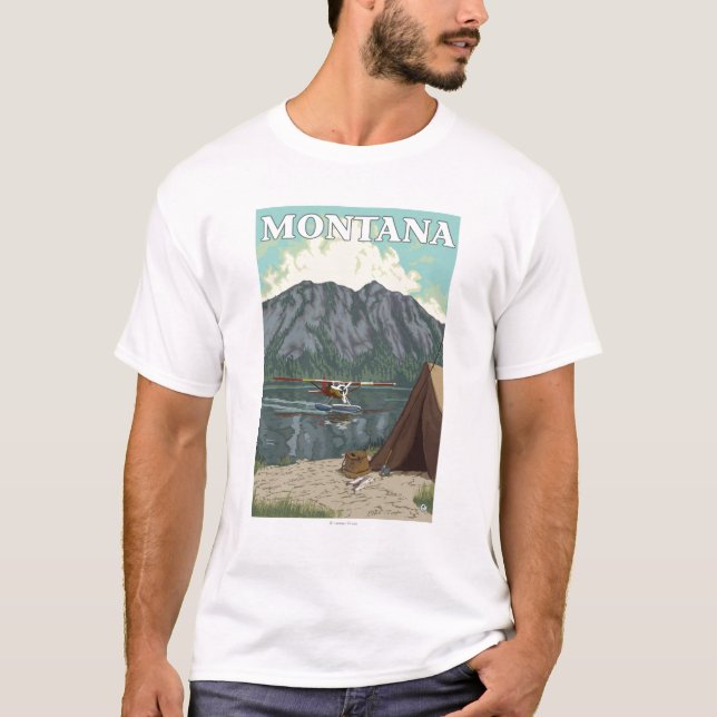 Bush Plane & Fishing - Montana T-Shirt (Front)