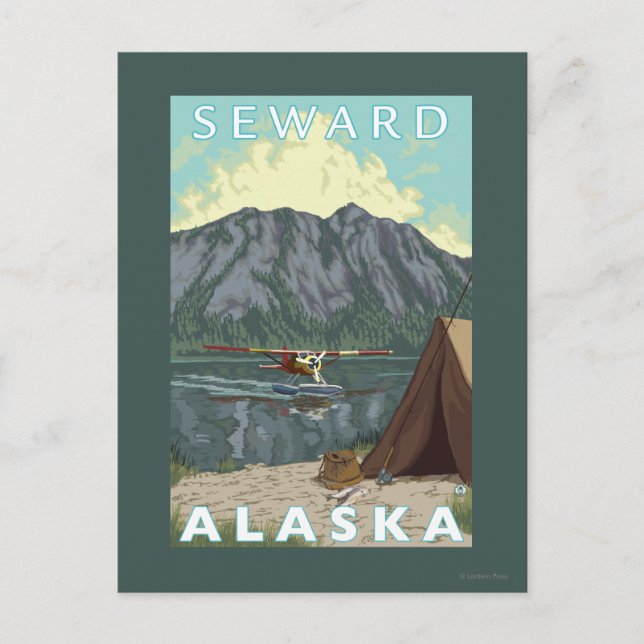 Bush Plane & Fishing - Seward, Alaska Postcard (Front)
