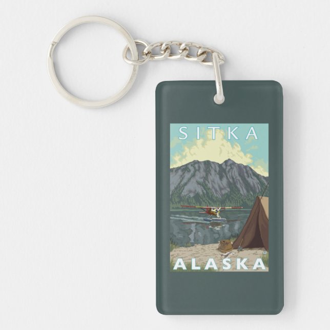 Bush Plane & Fishing - Sitka, Alaska Key Ring (Front)