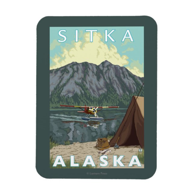Bush Plane & Fishing - Sitka, Alaska Magnet (Vertical)