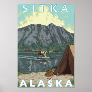 Bush Plane & Fishing - Sitka, Alaska Poster