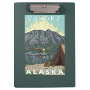Bush Plane & Fishing - Valdez, Alaska Clipboard